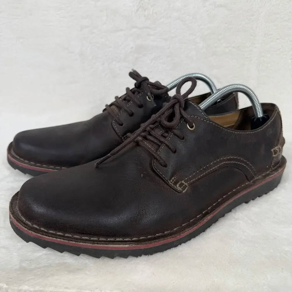 Clarks Cushion Soft Remsen Leather Oxfords Brown Lace Up Shoes Men’s 11 Comfort